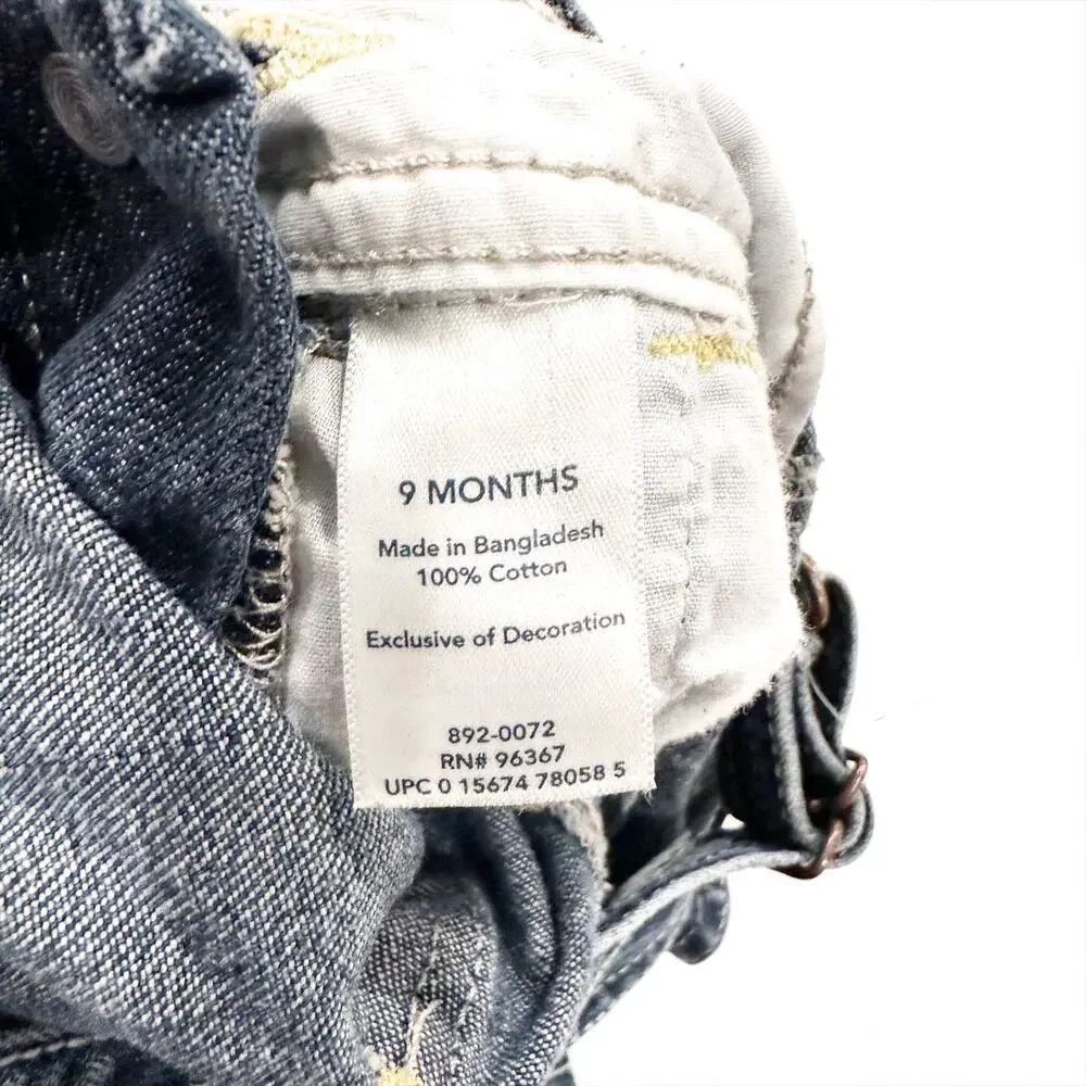 OshKosh B'Gosh Baby Blue Denim Jean Overalls sz 9 months